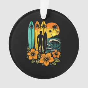 Retro-Surfstrand Sonnenuntergang Tropisch Ornament