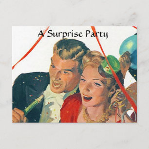 Retro Surprise Party feiert Verlobung Einladungen
