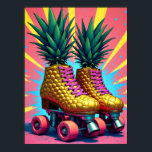 Retro Surreal Ananas Roller Skate Pop Art Poster<br><div class="desc">Dieses kühne und eigenartige Kunstwerk erfindet sich als goldene Ananas in einem Rollenspiel und verwandelt den Alltag in eine surreale Kulturerklärung des Pops. Jeder glänzende Ananas-Stiefel, komplett mit metallischem Glanz und tropischer Textur, sitzt auf glänzenden Chromfelgen und ist bereit, in eine Welt zu rollen, in der Luxus auf spielerische Rebellion...</div>