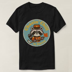 Retro Surrey BC Raccoon und Hockey Stick T-Shirt