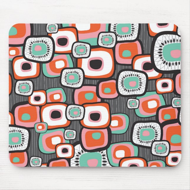 Retro Sushi Blume Quadrate für benutzerdefinierte  Mousepad (Vorne)