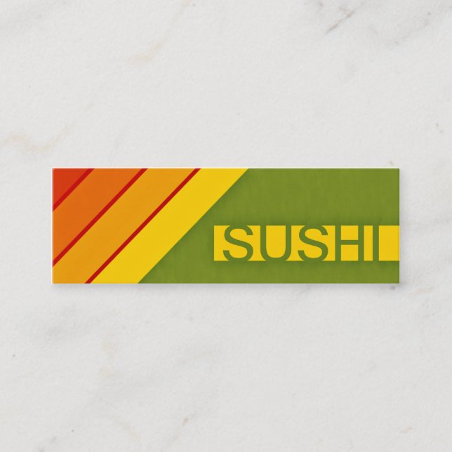 Retro SUSHI Mini Visitenkarte (Vorderseite)