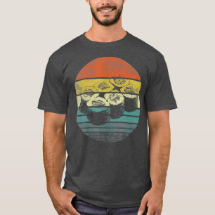Retro Sushi Roll Sashimi Lover Funny Japanisch T-Shirt