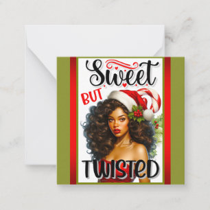 Retro Süß aber Verdrehtes Weihnachten Pinup Mitteilungskarte