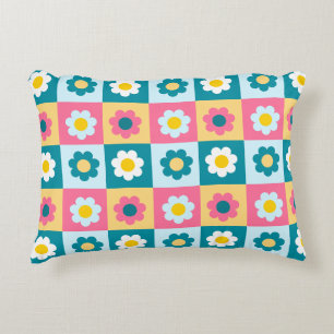 Retro Süß farbenfrohes Pastell-Blumenmuster Dekokissen
