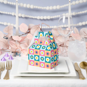 Retro Süß farbenfrohes Pastell-Blumenmuster Geschenkschachtel