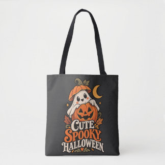 Retro Süß Halloween Geist Kürbis Herbst Illustrati Tasche