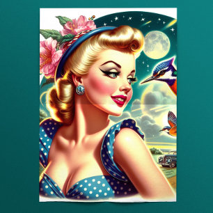 Retro Süß Kitsch Pin-up Seidenpapier