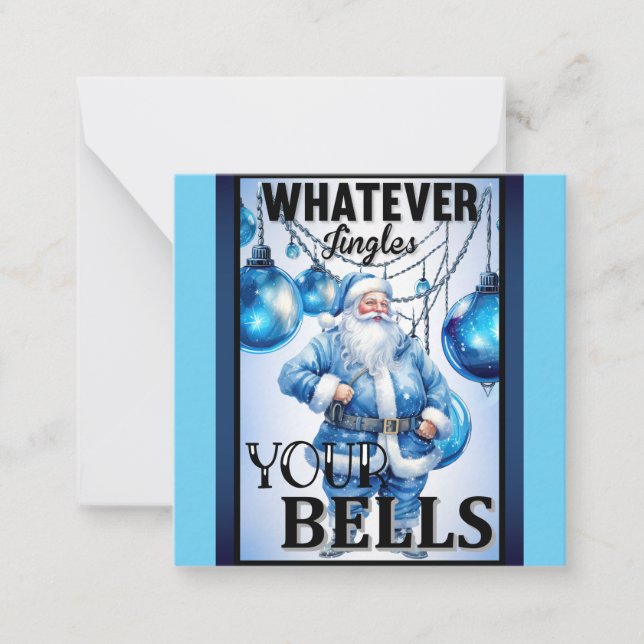 Retro Süsse Blue Christmas Mitteilungskarte (Vorderseite)