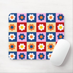 Retro Süße bunte Blumen Muster  Mousepad