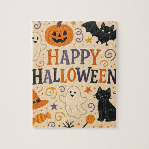 Retro, süße glückliche Halloween-Fledermaus, Geist