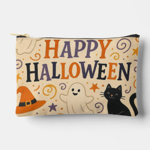 Retro, süße glückliche Halloween-Fledermaus, Geist Zubehörtasche