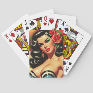Retro Süße Heiße Pinup Spielkarten