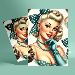Retro Süße Klassische Pinup Postkarte