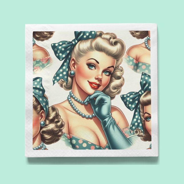 Retro Süße Klassische Pinup Serviette (Von Creator hochgeladen)
