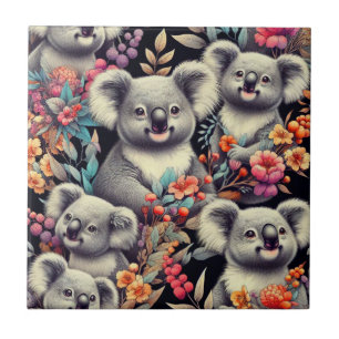 Retro süße Koala-Malerei Fliese