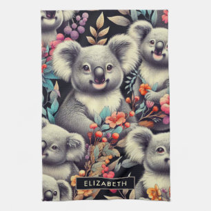 Retro süße Koala-Malerei Geschirrtuch