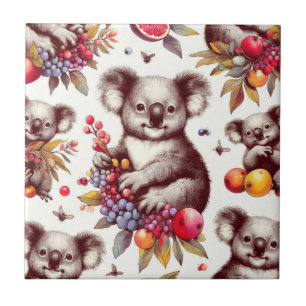 Retro süße Koala-Malerei nahtlos Fliese