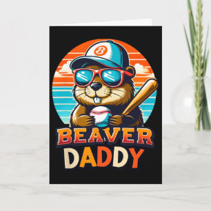 Retro Süßer Biber Daddy Bysebyll Vintage Tier Sp Karte