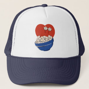 Retro süßer Humor, Schüssel Popcorn fürs Kino! Truckerkappe