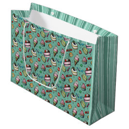 Retro-Süßigkeiten- Türkis Große Geschenktüte