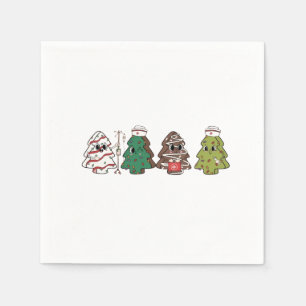 Retro-Süßigkeitenbaum Weihnachten Rosa Schleife Co Serviette
