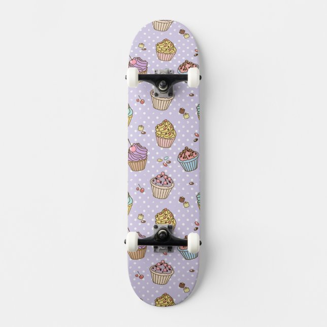 Retro Süßigkeitens-Muster Skateboard (Vorderseite)