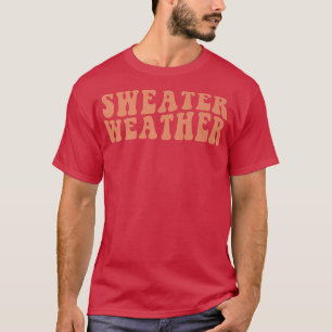 Retro Sweater Weather Herbst Vibes glücklich als T-Shirt