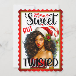 Retro Sweet but Twisted Christmas Pinup Dankeskarte