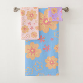 Retro Sweet Floral Muster Badetuch Set