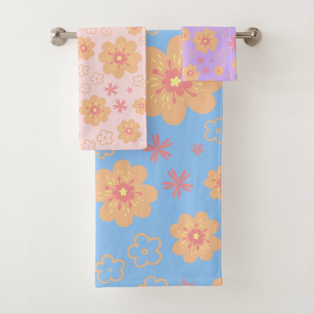 Retro Sweet Floral Muster Badetuch Set (Insitu)