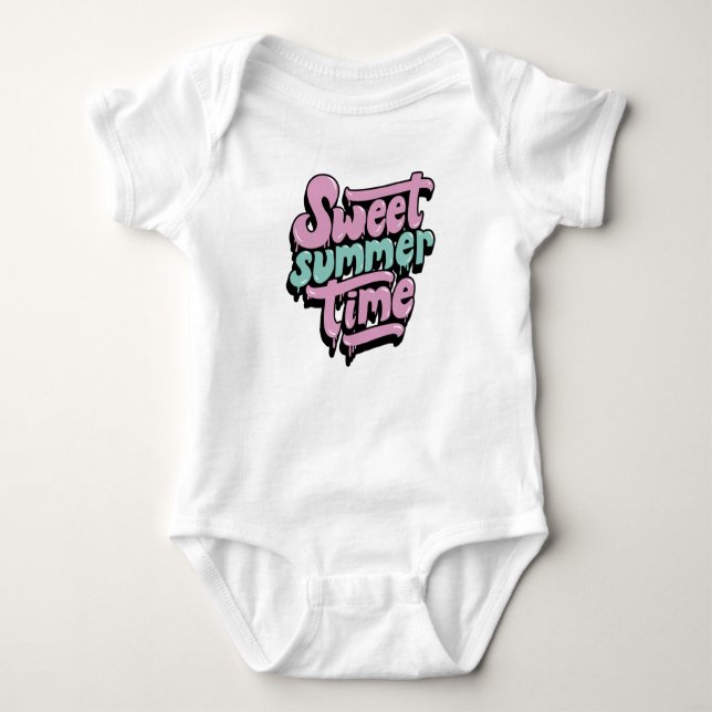 Retro Sweet Summer Time Baby Strampler (Vorderseite)