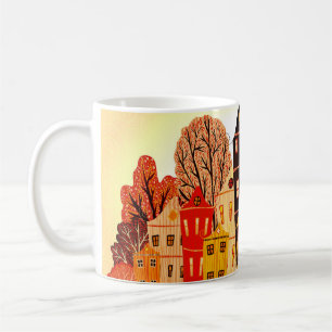 Retro Sweet Zuhause Poster: Cartoon Houses Kaffeetasse