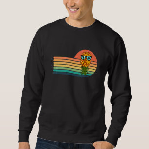 Retro Swinger Umgedreht Ananas Sonnenuntergang Hor Sweatshirt