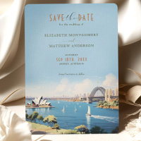 Retro Sydney Australien Reise Save-the-Date
