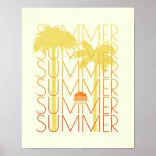 Retro-Synthwave 80er Surf Poster