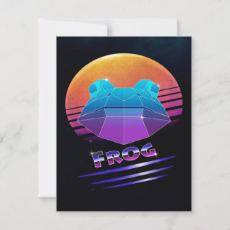 Retro Synthwave Frosch Grüner Frosch Wildtierliebh Einladung