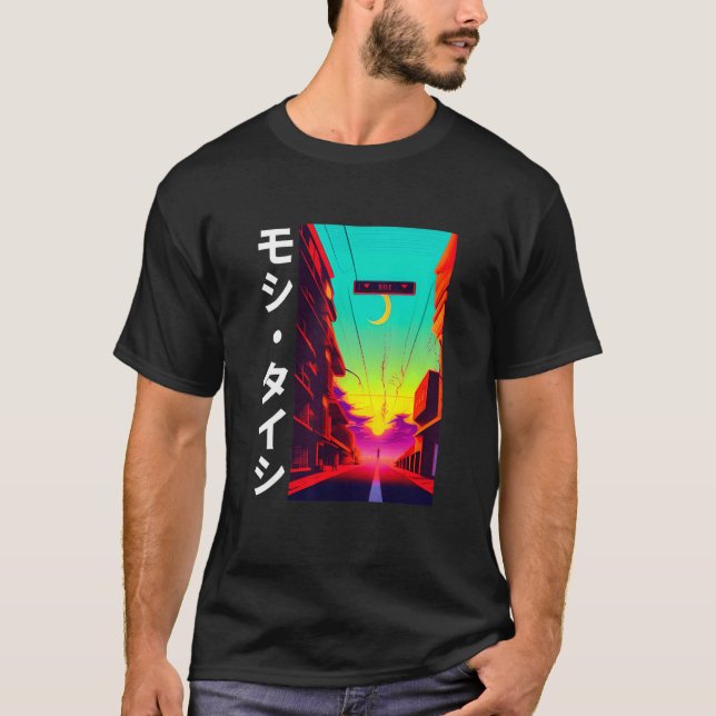 Retro Synthwave Japanisch Vaporwave Otaku Aest der T-Shirt (Vorderseite)