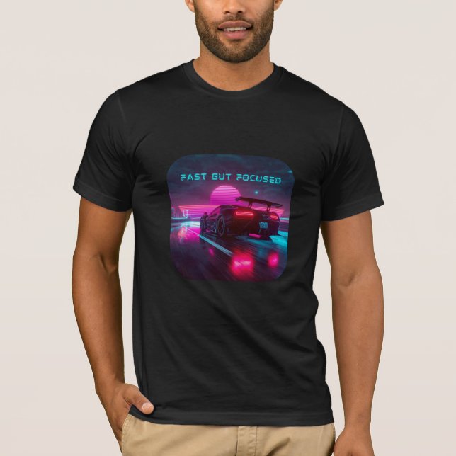 Retro Synthwave-Schnell-Ästhetik-Design T-Shirt (Vorderseite)