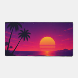 Retro Synthwave Sonnenuntergang Schreibtischunterlage