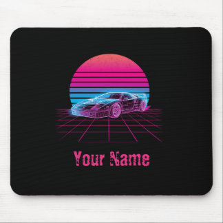 Retro Synthwave-Superauto-Gaming-Mauspad individue Mousepad