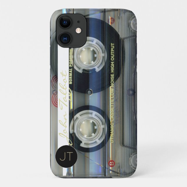 Retro T2 Audiotape Cassette personalisiert iPC Cas Case-Mate iPhone Hülle (Rückseite)