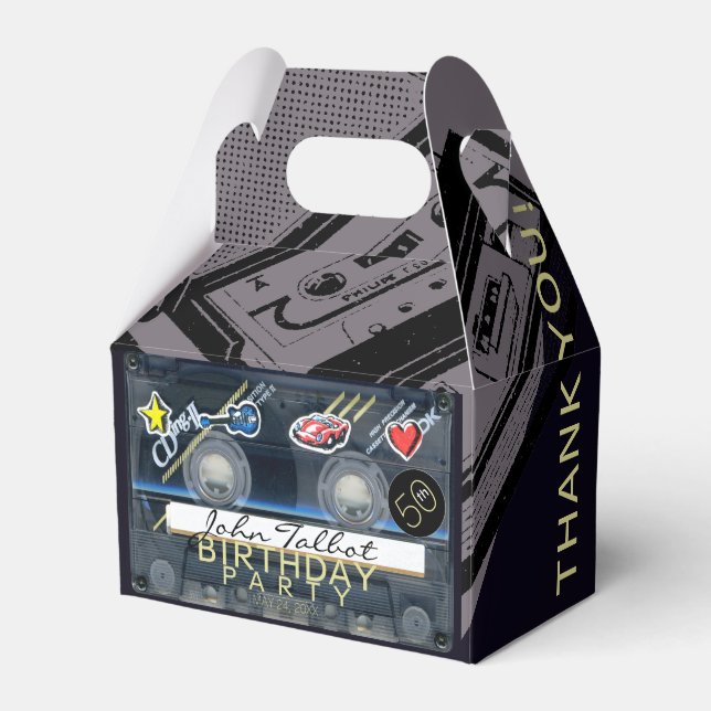 Retro T3 Audiotape 50. Geburtstag Danke GFB Geschenkschachtel (Vorderseite)