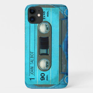 Retro T4 Blue Audiotape Mixtape Kassette Name iPC Case-Mate iPhone Hülle