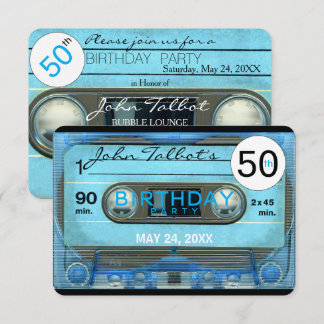 Retro T4 Cassette Tape 50. Geburtstagsparty Inv Einladung