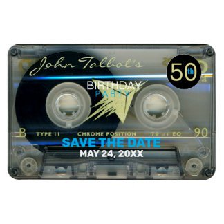 Retro T5 Audiotape 50. Geburtstag Save the Date FP Magnet