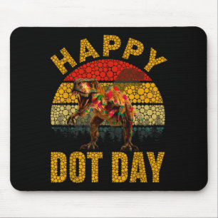 Retro T Rex Dinosaur Liebhaber Polka Punkte Glückl Mousepad