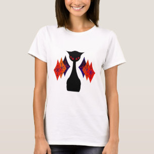 Rétro T-shirt de chat de la moitié du siècle