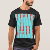 Rétro T-shirt de points de rouge et de turquoise