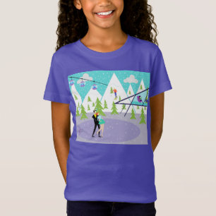 Rétro T-shirt de station de sports d'hiver d'hive